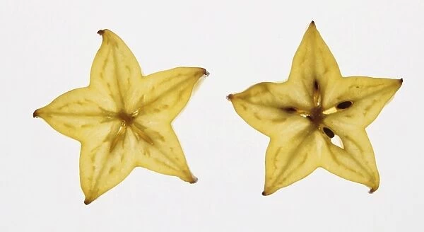 Slice of yellow Starfruit