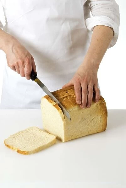 Slicing white bread