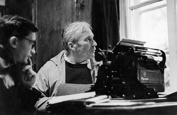Soviet mathematician andrei kolmogorov, hero of socialist labor, with one of his pupils in his study, may 1980