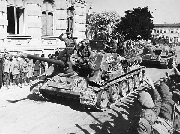 Soviet red army enters bucharest, romania, august 31, 1944