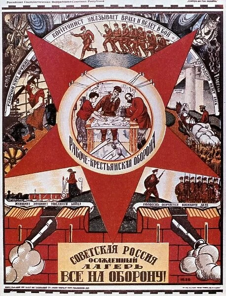 Soviet Russia in under Siege. Everyone to the Defence, 1919. Soviet propaganda