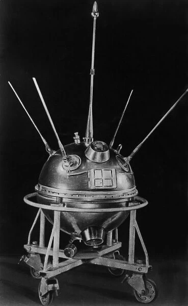 Soviet space probe luna-1 (lunik) prior to launch in 1959, i t was the first space craft to escape earths orbit
