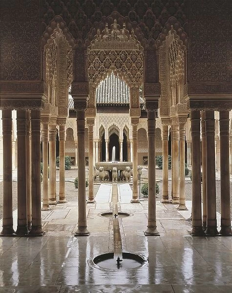 Spain, Andalusia Region, Granada Province, Granada Alhambra Palace, Court of Lions