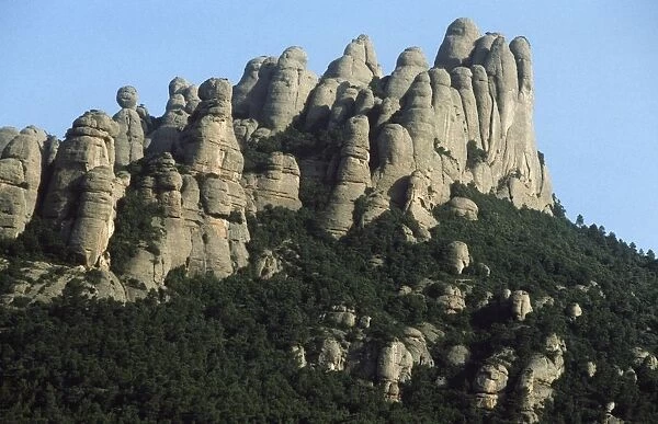 Spain, Catalonia, Montserrat Massif, rock formations