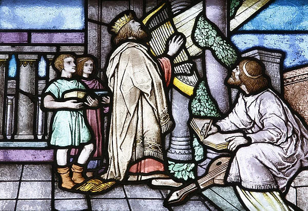 Stained glass : David and Saul