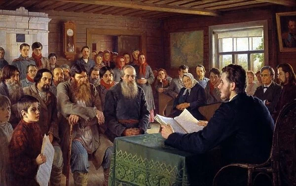 A Sunday Reading in a Village School, 1895. Nikolai Petrovich Bogdanov-Belsky