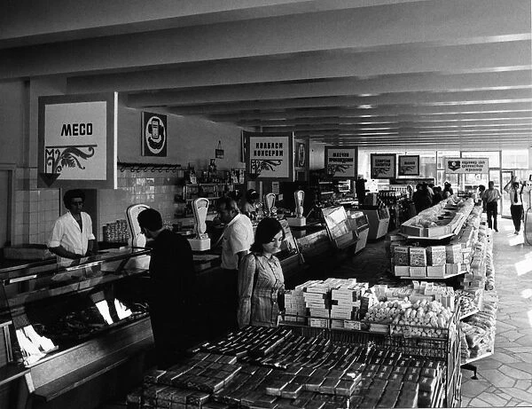 Supermarket in tolboukhine, bulgaria, 1970s