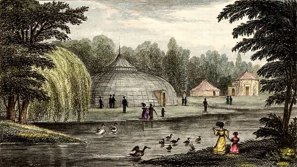 Surrey Zoological Gardens, Walworth, London, England. Engraving after the drawing