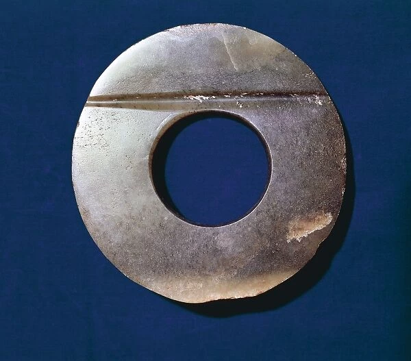 Sweden, Sotockholm, Ostasiatiska Museet, Green jade Huan disc from Banshan