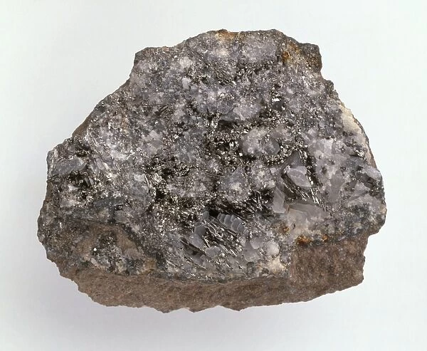 Sylvanite crystals in calcite groundmass, close-up