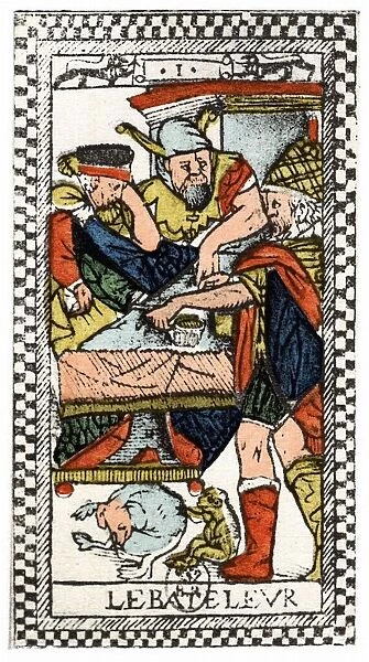 Tarot card. The Juggler or Mountebank. Parisian Tarot 1500. Tarot pack of 22 cards