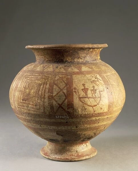 Terracotta painted vase, from Campi Bisenzio, province of Florence