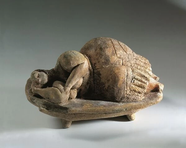 Terracotta statue known as the Sleeping Lady from the Hal-Saflieni Hypogeum at Paola, Malta, Neolithic, Prehistory