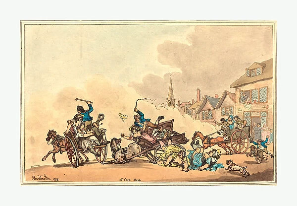 Thomas Rowlandson (british, 1756 - 1827 ), A Cart Race, 1788