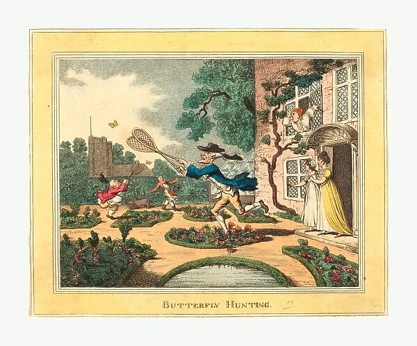Thomas Rowlandson (british, 1756 - 1827 ), Butterfly Hunting, 1806