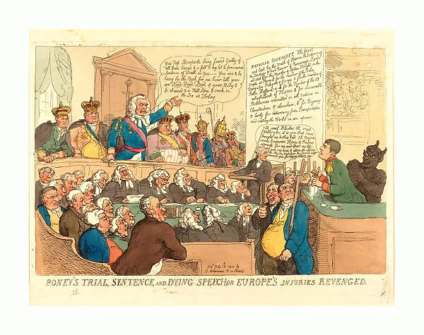 Thomas Rowlandson (british, 1756 - 1827 ), Boneys Trial, Sentence, And Dying Speech, Published 1815