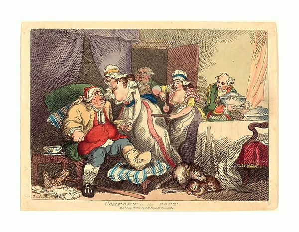 Thomas Rowlandson (british, 1756 - 1827 ), Comfort In The Gout, 1785