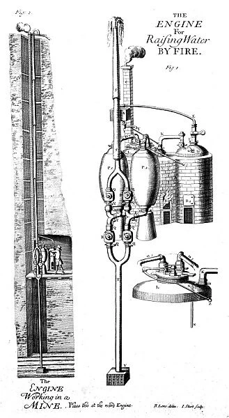 Thomas Saverys steam pump or The Miners Friend (1702). From John