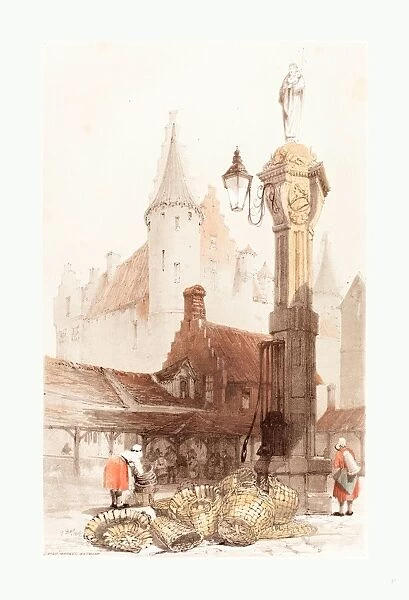Thomas Shotter Boys (british, 1803 1874 ), Fish Market, Antwerp, 1839