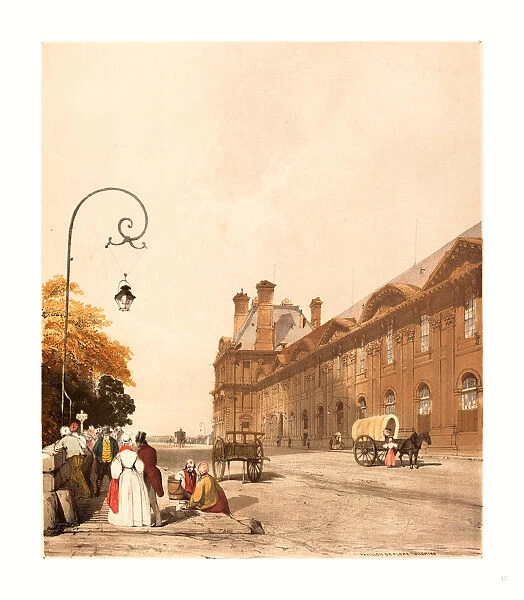 Thomas Shotter Boys (british, 1803 1874 ), Pavillon De Flore, Tuileries, 1839, Color Litho