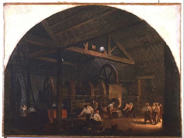 The Tilt Forge. Artist, Godfrey Symes (1825-1866), Sheffield Museum, England