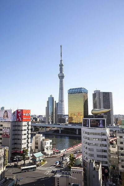 Tokyo Skytree Tower and Sumida River in Tokyo Japan