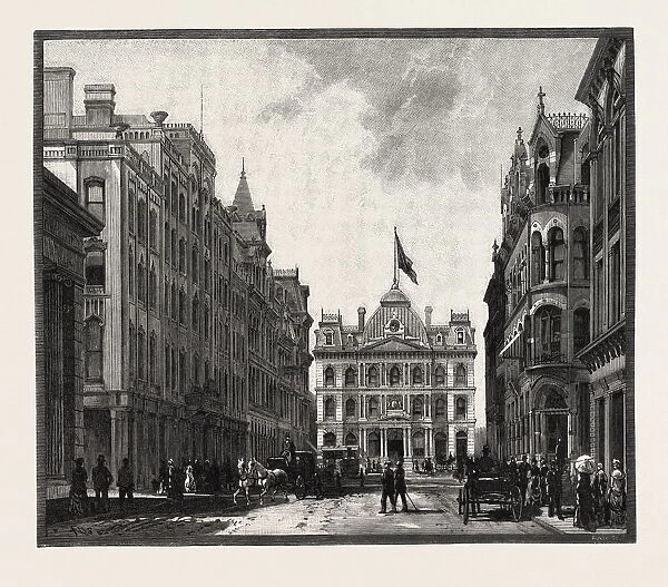 Toronto Street, and Post Office, Canada, Nineteenth Century Engraving