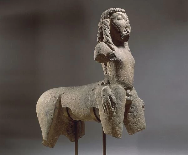Tuff statue of centaur, from Vulci, Viterbo province, Italy