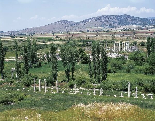 Turkey, Aegean Region, Aphrodisias, Portico of Tiberius, Odeon, temple of Aphrodite