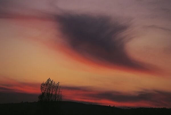 Turkey, Cappadocia, Goreme, sunset with cloud