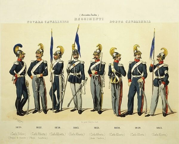Uniforms of Lancers Cavalry Regiment of Novara and Aosta, 1829-1845