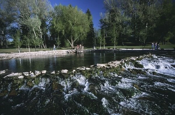 United States of America, Montana, Giant Springs Heritage State Park, spring water along Missouri River