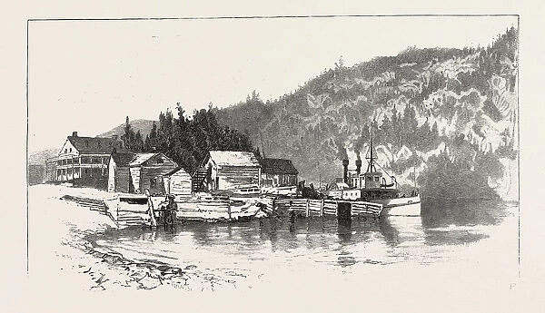 The Upper Ottawa, Des Joachims Landing, Canada, Nineteenth Century Engraving