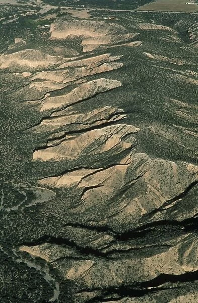 USA, Arizona, Saguaro National Park, Aerial view of mountain range