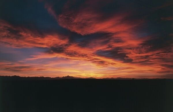 USA - Colorado. Sunset over the Rocky Mountains