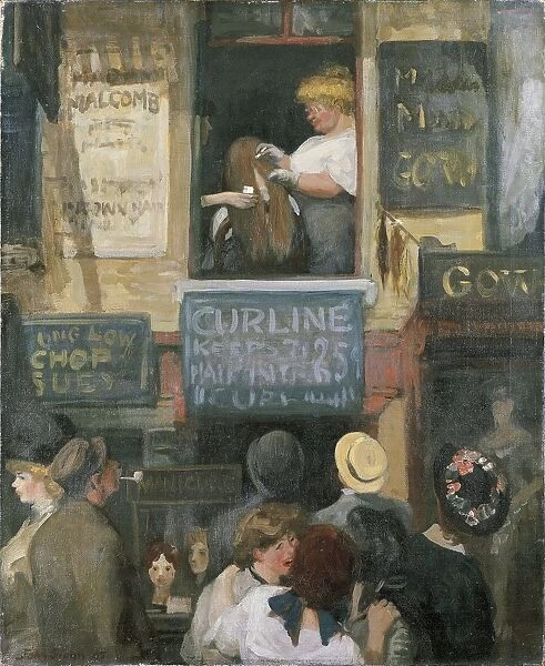 USA, Hartford, Hairdressers Window, 1907