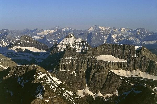 USA, Montana, Aerial view of the Rocky Mountains in Glacier National Park (UNESCO World Heritage List, 1995)