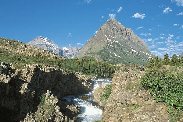 USA, Montana, Glacier National Park (UNESCO World Heritage List, 1995). Waterfalls
