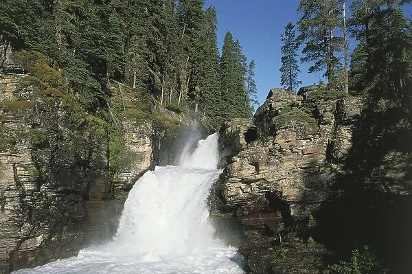 USA, Montana, Glacier National Park (UNESCO World Heritage List, 1995). St. Mary waterfall