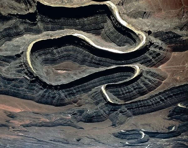 USA, Utah, Aerial view of San Juan River