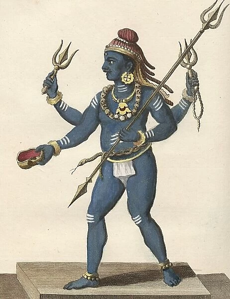 Vairevert, Vairevert, the third son of Shiva and god of destruction, Signed: P