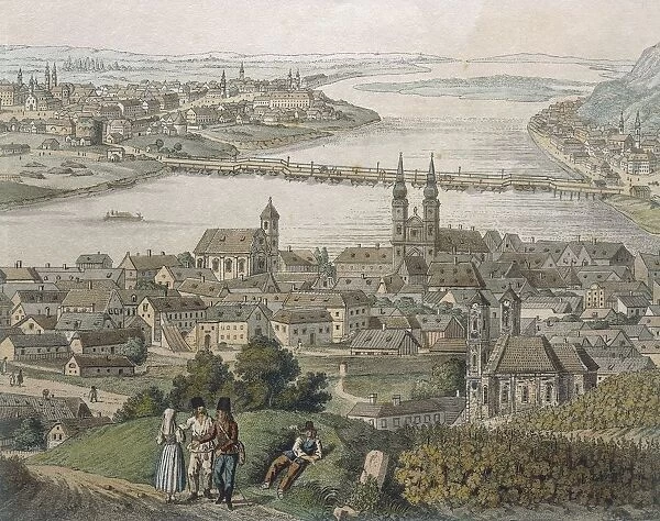 View of Budapest, engraving