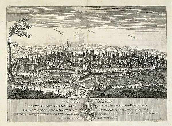 View of city of Milan, 1770, Engraving