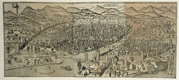 View of Florence defense system, by Lucantonio degli Uberti, engraving, 1482