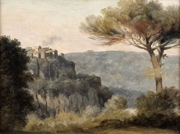Village de Nemi : Pierre de Valenciennes (1750-1819) French painter