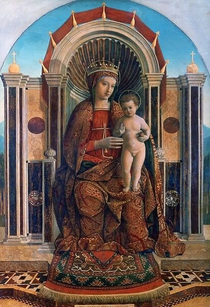 Virgin and Child Enthroned c1475-1485. Oil on wood. Gentile Bellini (active c1460