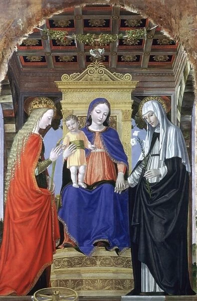 The Virgin and Child with Saints, c1490. Oil on poplar. Ambrogio Bergognone (active 1481