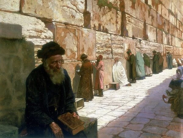 The Wailing Wall, Jerusalem. Wassilif Ivanowitsch Navosoff (1798-1865) Oil on canvas