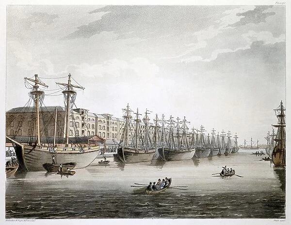 West India Docks, London. Built 1799-1802. Engineer William Jessop. Warehouses by George Gwilt