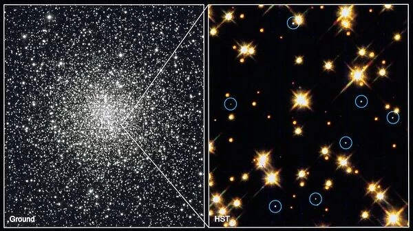 White Dwarf stars in Globular Cluster M4. H. Bond (STSCI). NASA photograph